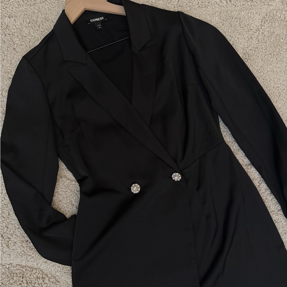 Express Women's Black Blazer Coat Dress